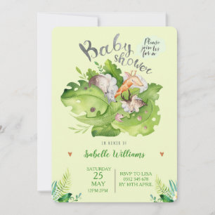 Sleeping Forest Animal Baby shower Invitation Kaart