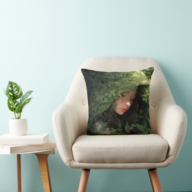 Sleeping Forest Girl Anime Kussen (Stoel)