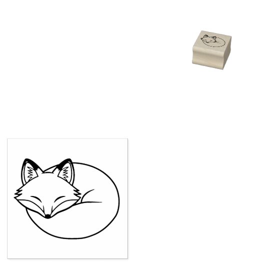 Sleeping Fox 2 Rubberstempel (Gestempeld)