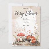 Sleeping Fox Baby shower Uitnodiging (Voorkant)