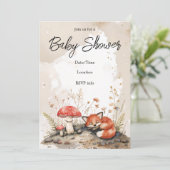 Sleeping Fox Baby shower Uitnodiging (Staand voorkant)