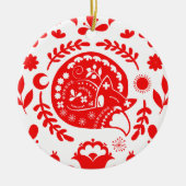 Sleeping Fox Folk Art Custom Keramisch Ornament (Voorkant)