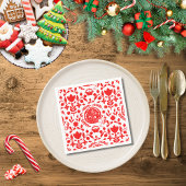 Sleeping Fox Folk Art Servet