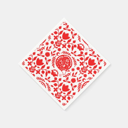 Sleeping Fox Folk Art Servet (Hoek)