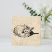 Sleeping Fox geïllustreerd Art Cute  Animal Kaart (Staand voorkant)