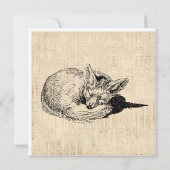 Sleeping Fox geïllustreerd Art Cute  Animal Kaart (Achterkant)