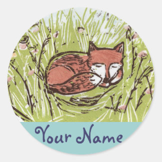 Sleeping Fox Gepersonaliseerde Stickers