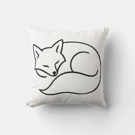 Sleeping Fox Line Art – Woodland Animal Design Kussen