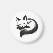 Sleeping Fox – Minimalistisch Krijt Dierlijk Ontwe Magneet (Voorkant)