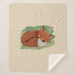 Sleeping Fox Sherpa Blanket Deken