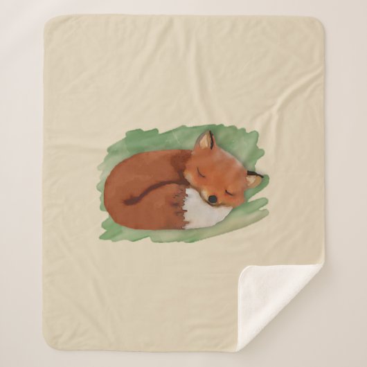 Sleeping Fox Sherpa Blanket Deken (Voorkant)