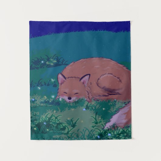 Sleeping Fox Tapestry Wandkleed (Voorkant)
