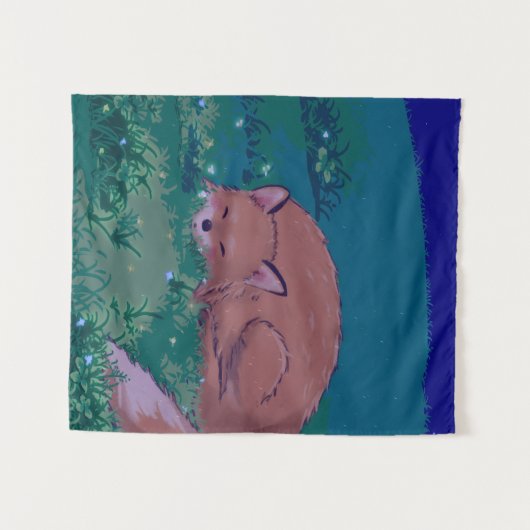 Sleeping Fox Tapestry Wandkleed (Voorkant (horizontaal))