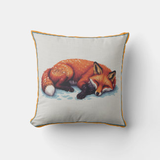 Sleeping Fox Throw Pillow Kussen