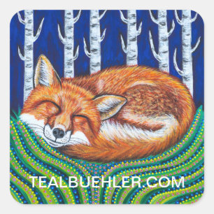 SLEEPING fOX Vierkante Sticker