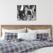 Sleeping French Bulldog Canvas Afdruk (Insitu (Slaapkamer))