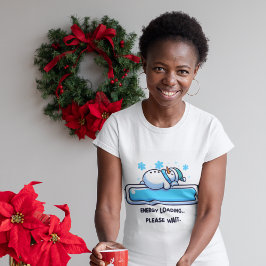 Sleeping Funny Snowman Lading Energy T-shirt