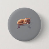 Sleeping Ginger Cat Button (Voorkant)