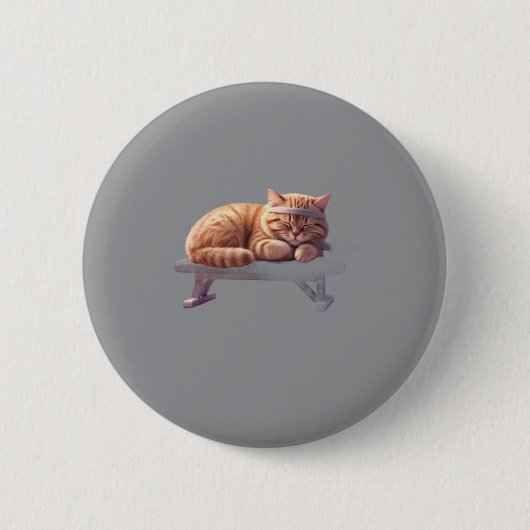 Sleeping Ginger Cat Button (Voorkant)