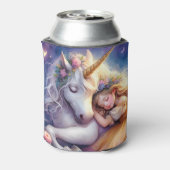 Sleeping Girl Unicorn Dreamscape Blikjeskoeler (Blikje Achterkant)