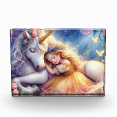 Sleeping Girl Unicorn Dreamscape Fotoblokken (Voorkant)