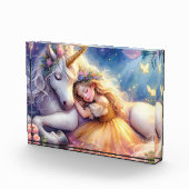 Sleeping Girl Unicorn Dreamscape Fotoblokken (Rechts)