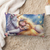 Sleeping Girl Unicorn Dreamscape Kussen (Deken)