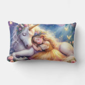 Sleeping Girl Unicorn Dreamscape Kussen (Voorkant)