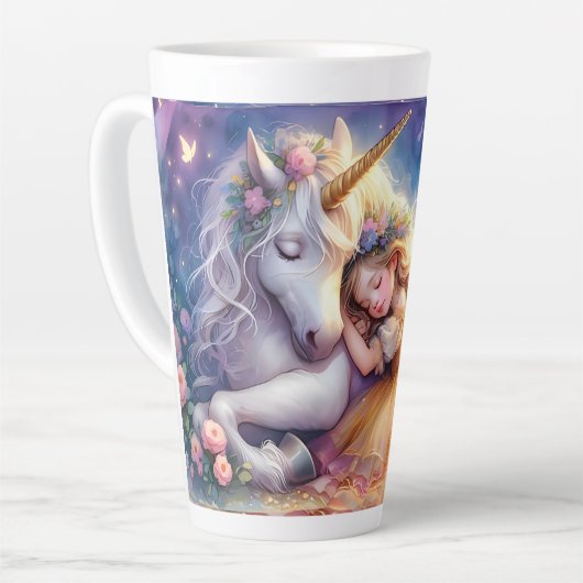 Sleeping Girl Unicorn Dreamscape Latte Mok (Linkerhoek)