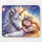 Sleeping Girl Unicorn Dreamscape Muismat (Voorkant)