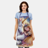 Sleeping Girl Unicorn Dreamscape Schort (Gedragen)