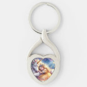 Sleeping Girl Unicorn Dreamscape Sleutelhanger (Voorkant)