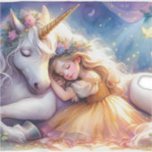 Sleeping Girl Unicorn Dreamscape Sticker (Voorkant)