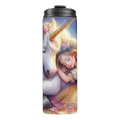 Sleeping Girl Unicorn Dreamscape Thermosbeker (Voorkant)