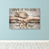 Sleeping Girl Wall Art Canvas, geef het aan God Canvas Afdruk (Insitu (Houten vloer))