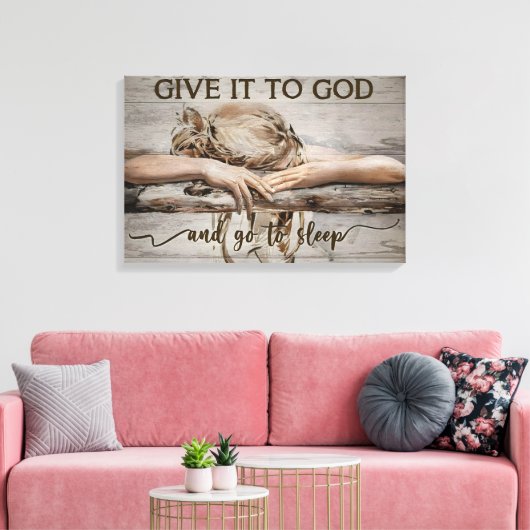 Sleeping Girl Wall Art Canvas, geef het aan God Canvas Afdruk (Insitu (Woonkamer))
