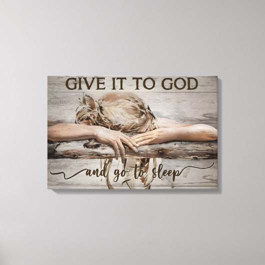 Sleeping Girl Wall Art Canvas, geef het aan God Canvas Afdruk (Voorkant)
