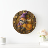 Sleeping gnome & cat cottage grote klok (Huis)