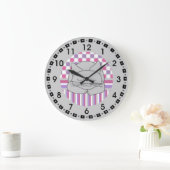 Sleeping Gray Cat Patterned Oval Large Clock Grote Klok (Huis)