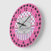 Sleeping Gray Cat Patterned Oval Large Clock Grote Klok (Hoek)