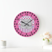 Sleeping Gray Cat Patterned Oval Large Clock Grote Klok (Huis)