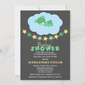 Sleeping Green Teddy Bear in Cloud Baby shower Kaart (Voorkant)