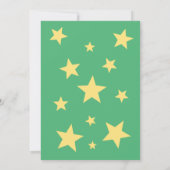 Sleeping Green Teddy Bear in Cloud Baby shower Kaart (Achterkant)