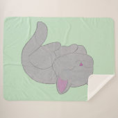 Sleeping Grey Kitten Blanket Sherpa Deken (Voorkant (horizontaal))