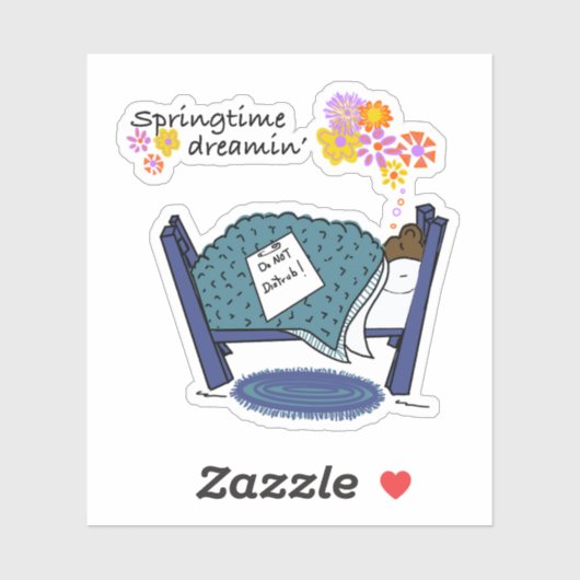 Sleeping Groundhog Dromen van de lente Sticker (Vel)