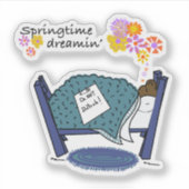 Sleeping Groundhog Dromen van de lente Sticker (Voorkant)