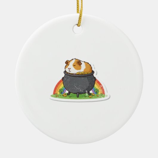 Sleeping Guinea Pig St.Patrick's Day Keramisch Ornament (Voorkant)