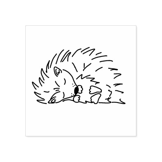 Sleeping Hedgehog Rubberstempel (Afrduk)