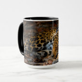 Sleeping Jaguar Coffee Mok door Julie Everhart (Voorkant links)