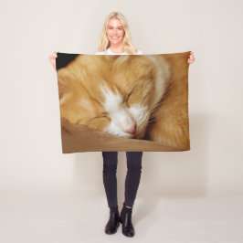 Sleeping Kitten Fleece Deken